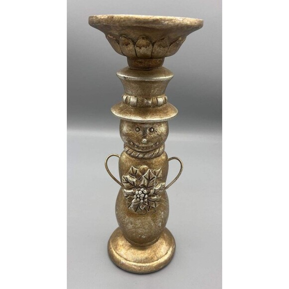 Victorian 3 Set Gold Antiqued Gilded Candleholders Christmas Angel Santa Snowman - Picture 13 of 16